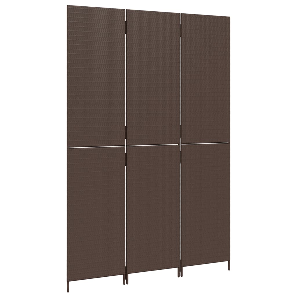 vidaXL Romdeler 3 paneler brun polyrotting