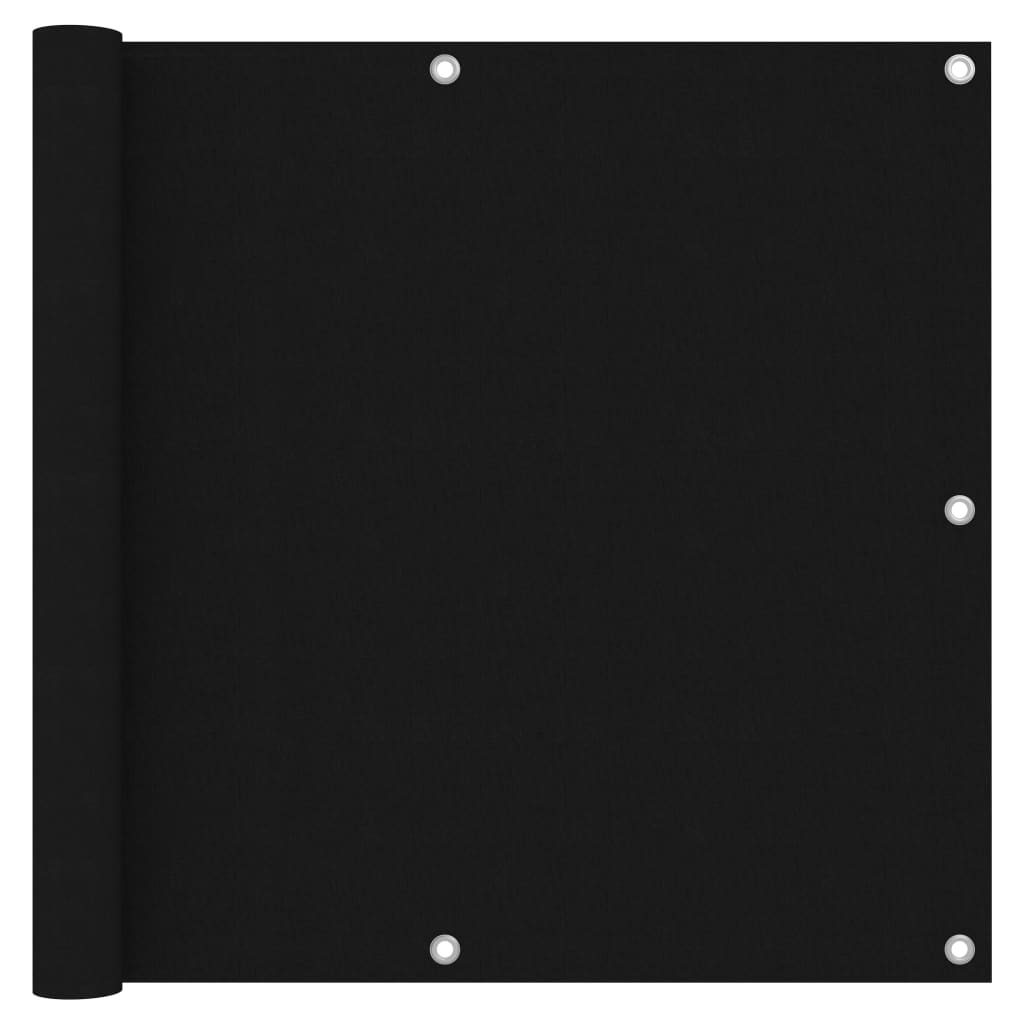 vidaXL Balkongskjerm svart 90x600 cm oxfordstoff