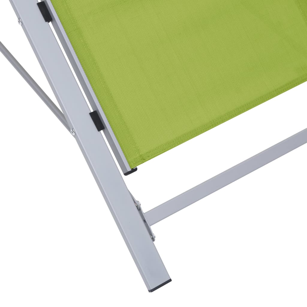 vidaXL Solsenger 2 stk med bord aluminium grønn