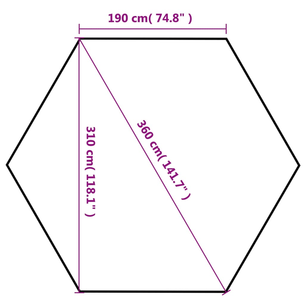 vidaXL Popup partytelt sammenleggbart sekskantet grå 3,6x3,1 m