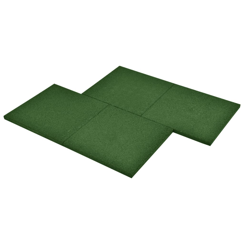 vidaXL Fallunderlag 6 stk gummi 50x50x3 cm grønn