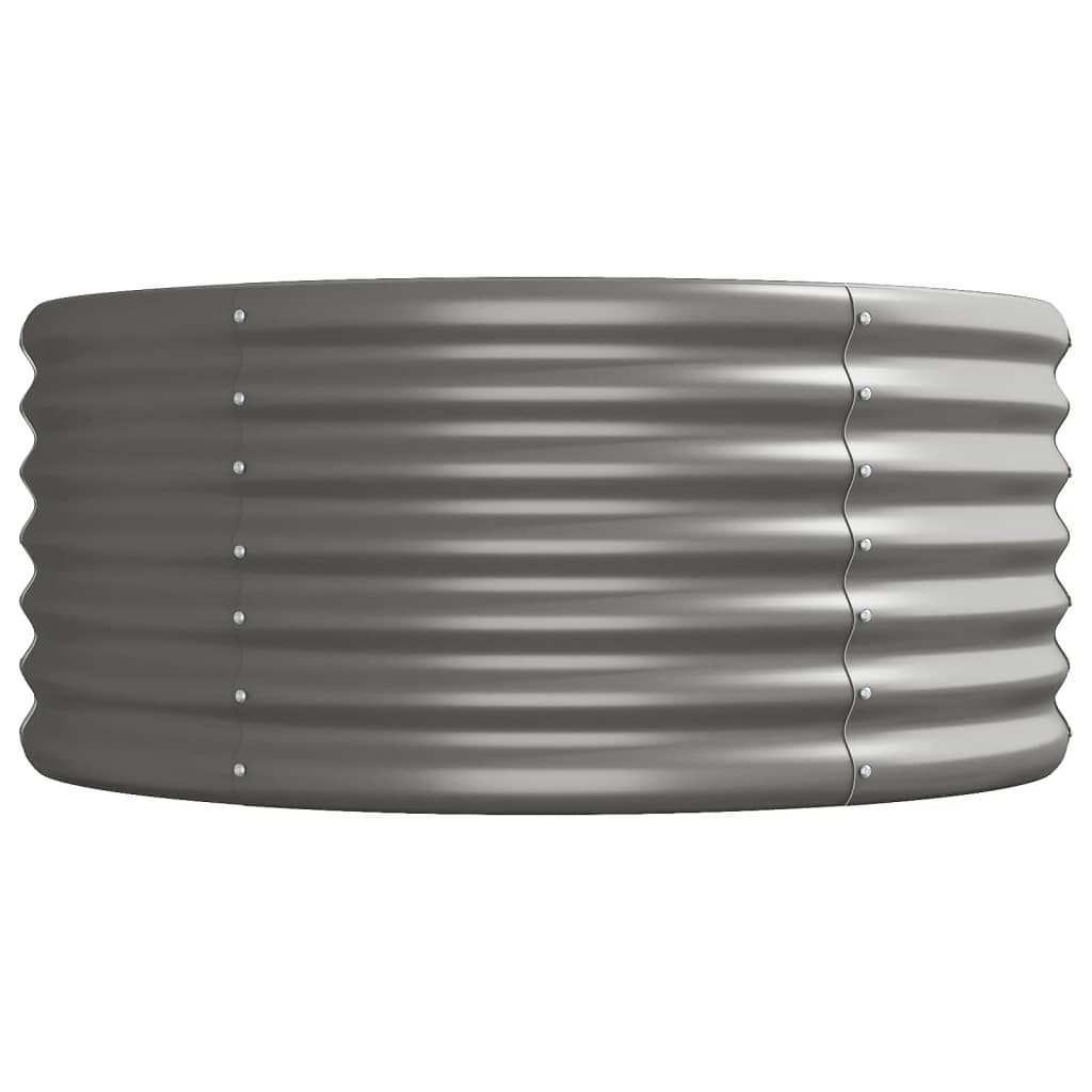 vidaXL Høybed pulverlakkert stål 224x80x36cm grå