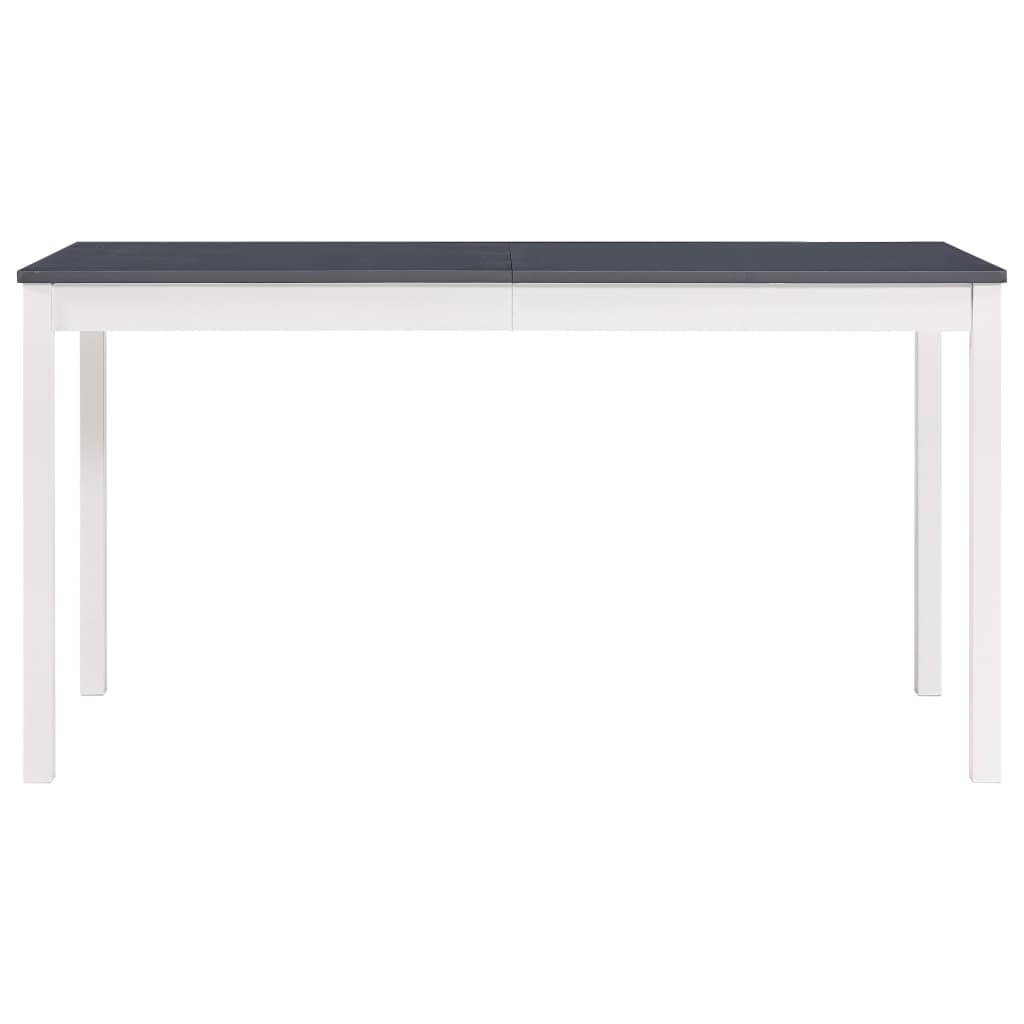 vidaXL Spisebord hvit og grå 140x70x73 cm furu