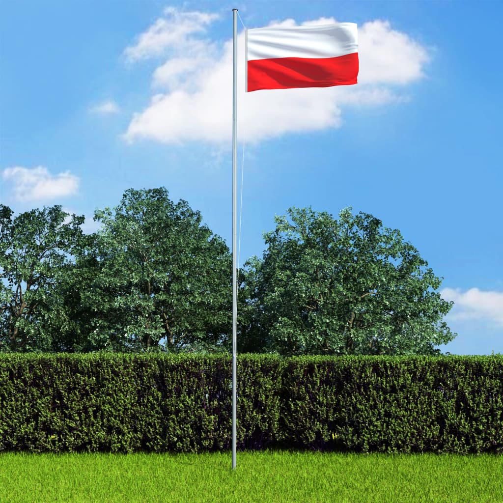vidaXL Polsk flagg og stang aluminium 4 m