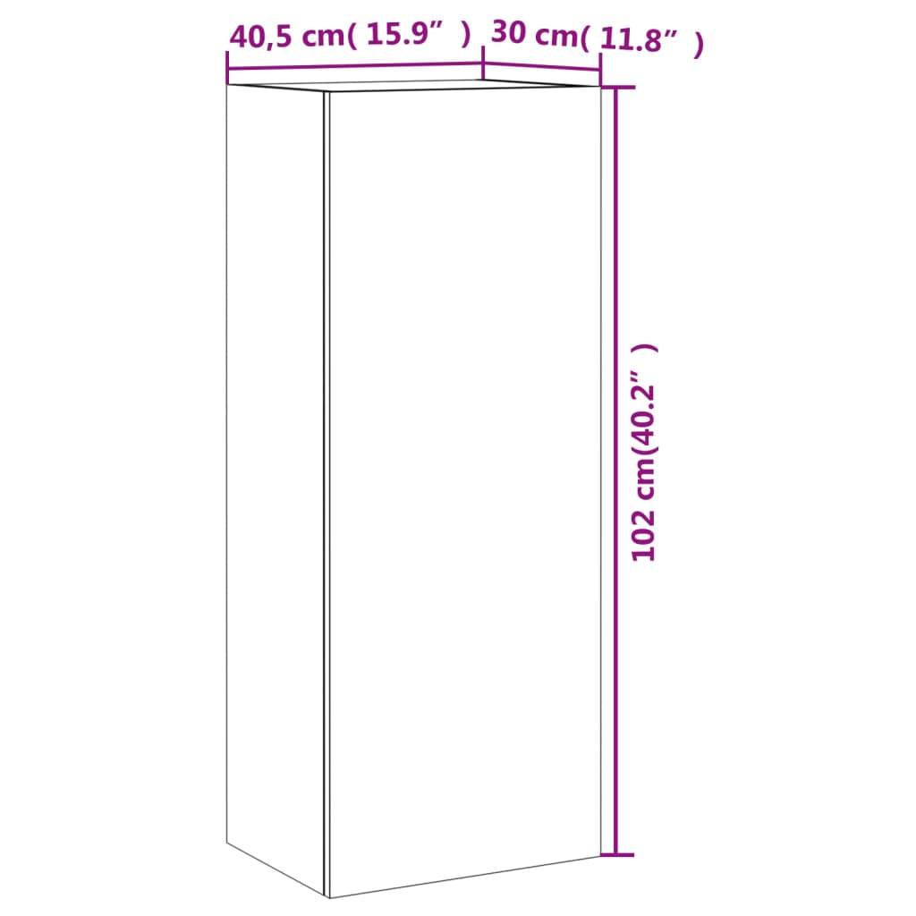 vidaXL Vegghengt TV-benk betonggrå 40,5x30x90 cm konstruert tre