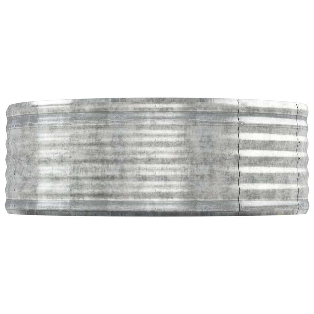 vidaXL Høybed pulverlakkert stål 544x100x36 cm sølv