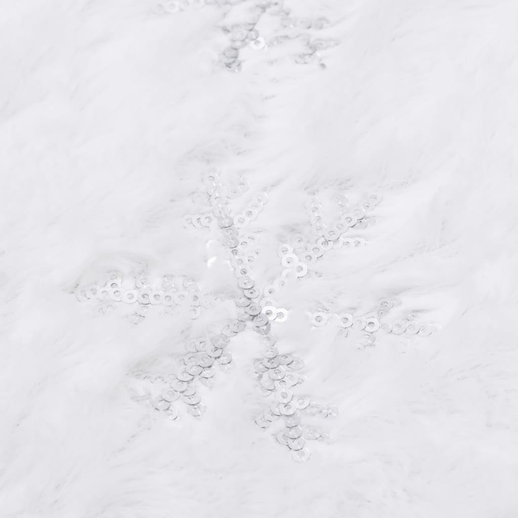 vidaXL Luksus juletreskjørt hvit 122 cm fuskepels