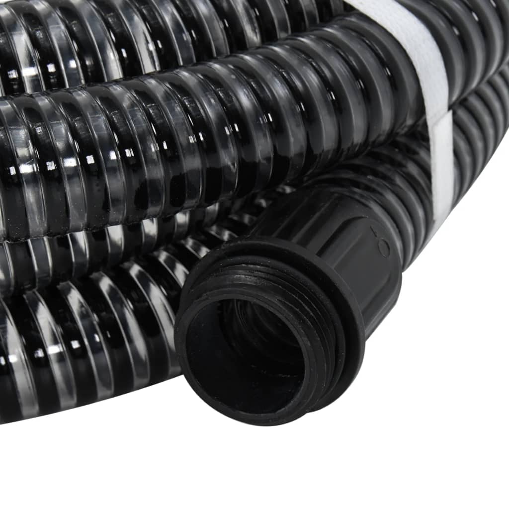 vidaXL Sugeslange med messingkoblinger svart 1,1" 5 m PVC