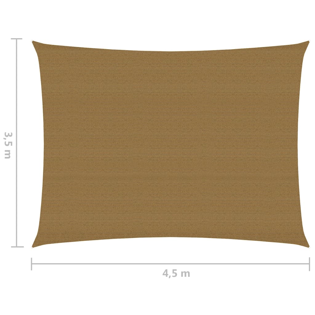 vidaXL Solseil 160 g/m² gråbrun 3,5x4,5 m HDPE