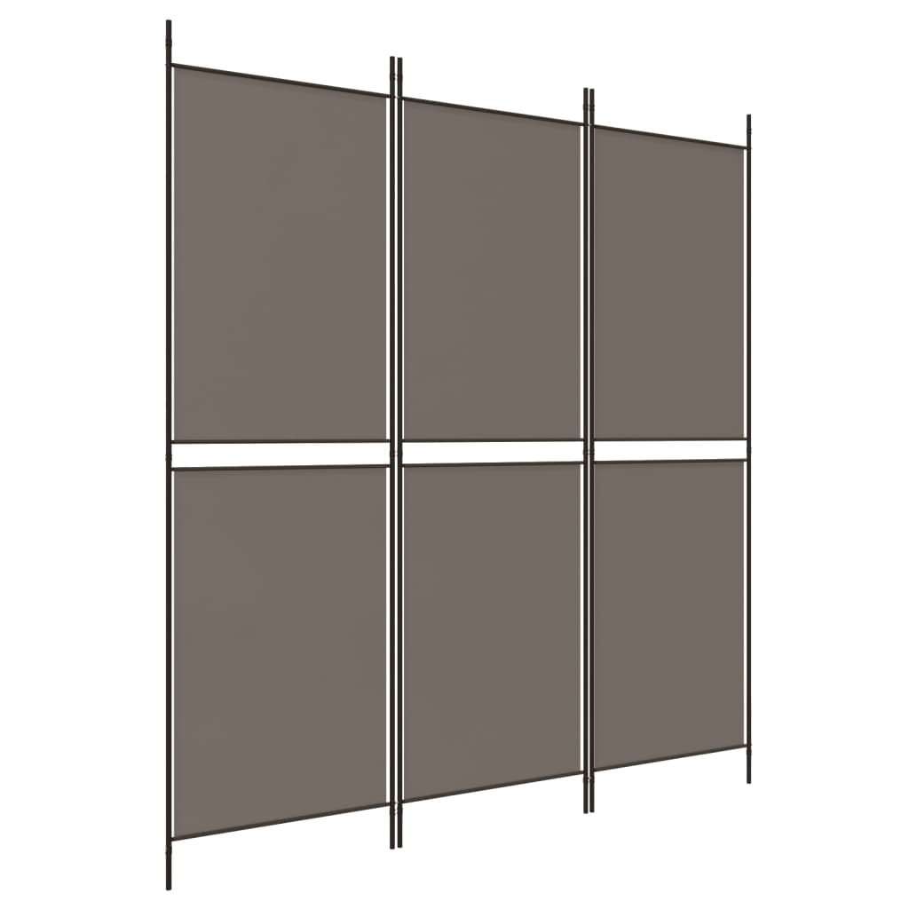 vidaXL Romdeler 3 paneler antrasitt 150x200 cm stoff