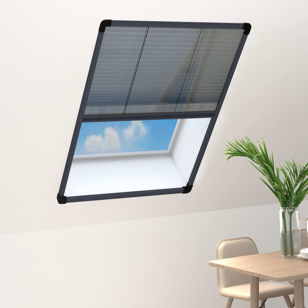 vidaXL Plissert insektskjerm for vindu aluminium antrasitt 80x120 cm