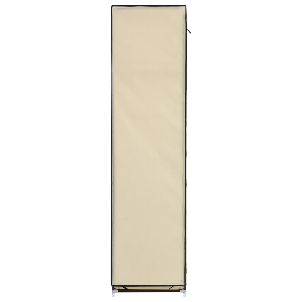 vidaXL Garderobe med skap og stenger kremhvit 150x45x175 cm stoff