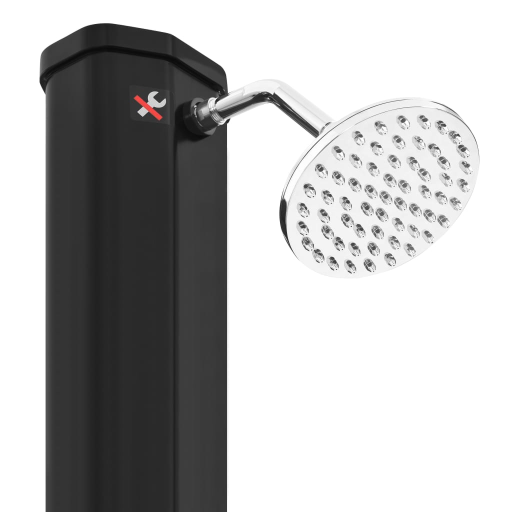 vidaXL Utendørs soldrevet dusj med dusjhode og kran 35 L svart