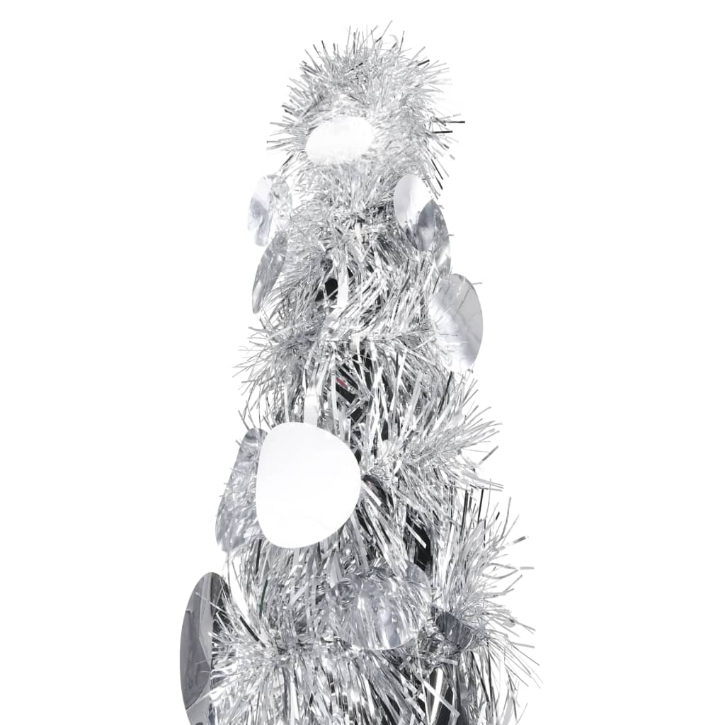 vidaXL Pop-up kunstig juletre sølv 180 cm PET