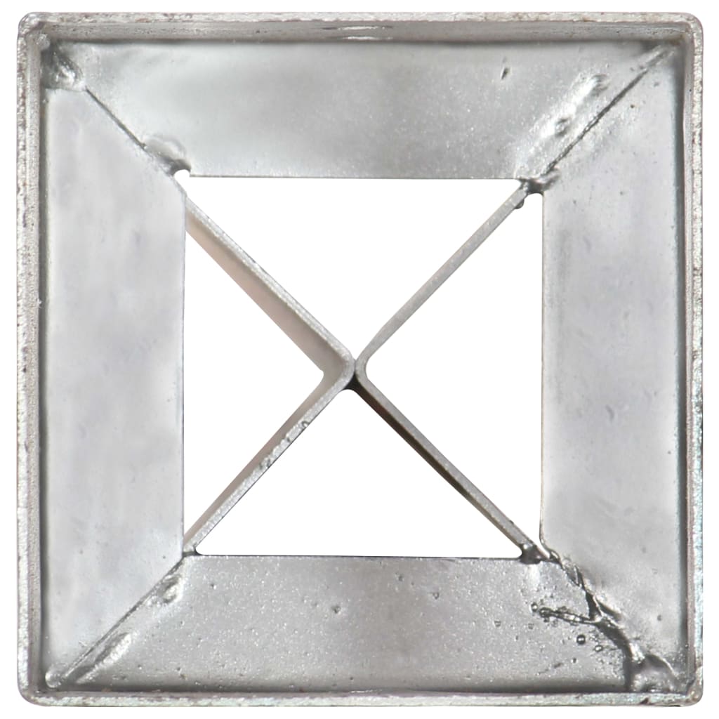 vidaXL Jordspyd 12 stk sølv 10x10x91 cm galvanisert stål