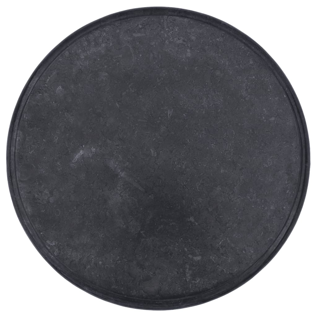 vidaXL Bordplate svart Ø60x2,5 cm marmor