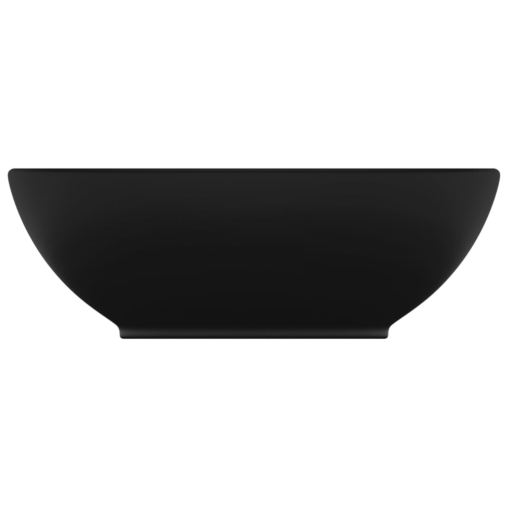 vidaXL Luksuriøs servant ovalformet matt svart 40x33 cm keramisk