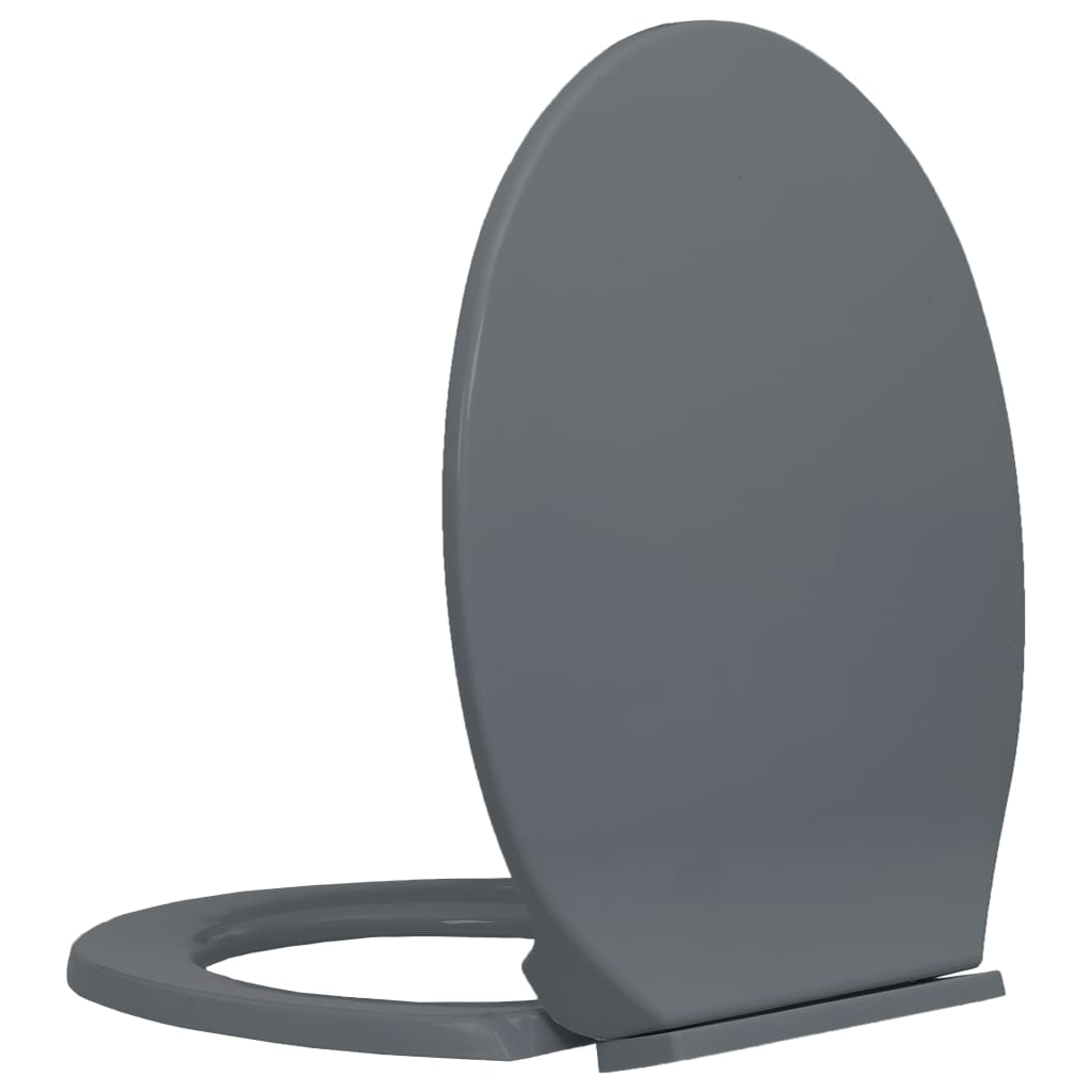 vidaXL Toalettsete myktlukkende grå oval