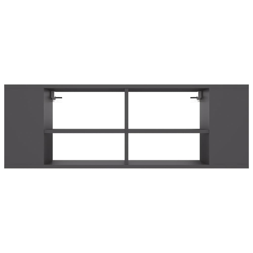 vidaXL Vegghengt TV-benk grå 102x35x35 cm sponplate