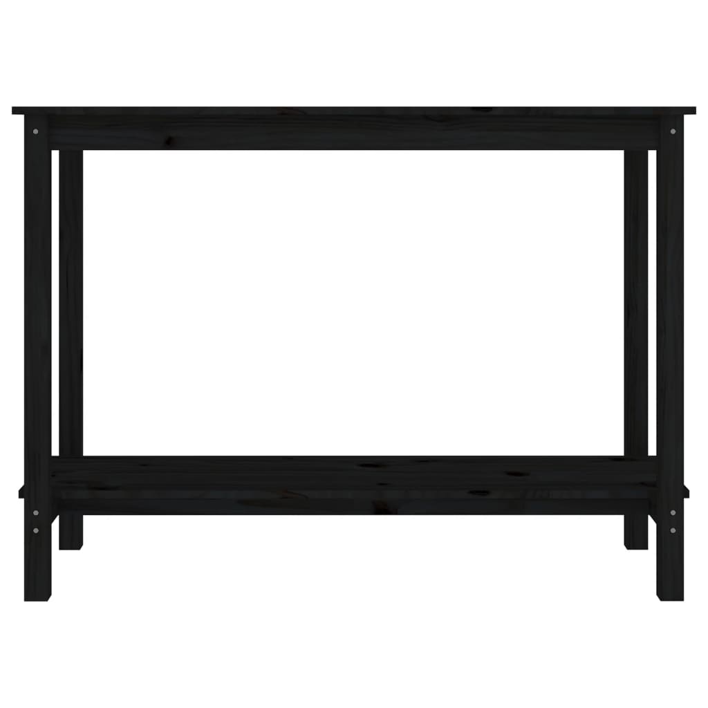 vidaXL Konsollbord svart 110x40x80 cm heltre furu