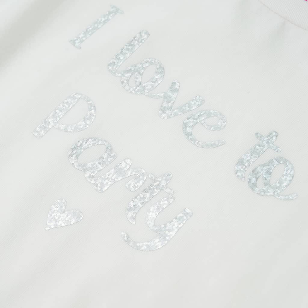 T-skjorte for barn med volangermer hvit 116