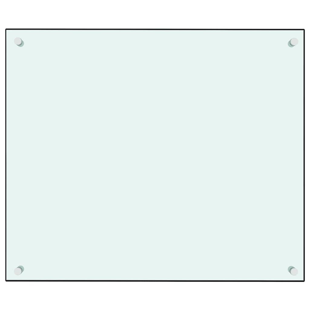 vidaXL Kjøkkenplate hvit 70x60 cm herdet glass