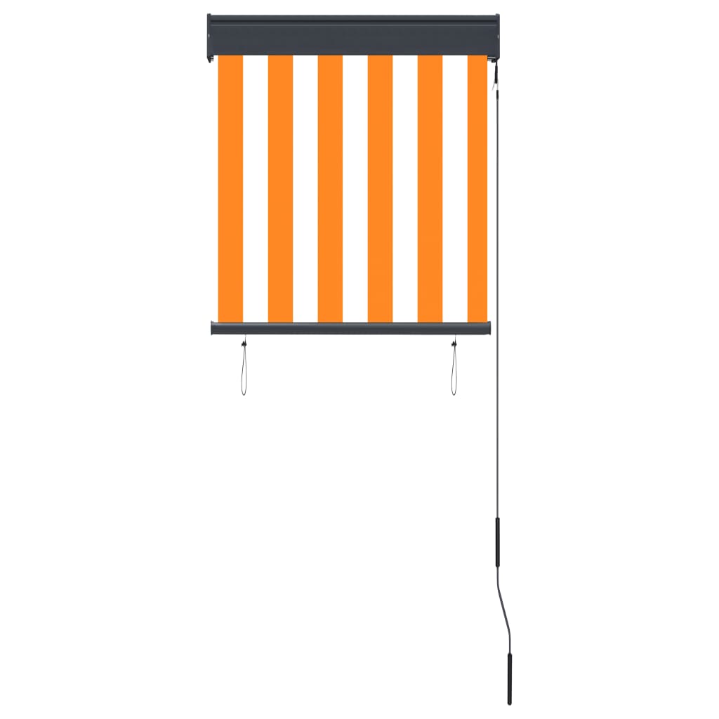 vidaXL Utendørs rullegardin 60x250 cm hvit og oransje