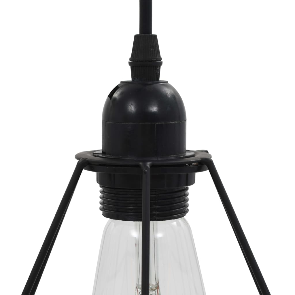 vidaXL Taklampe med diamant-design svart 3 x E27 lyspærer