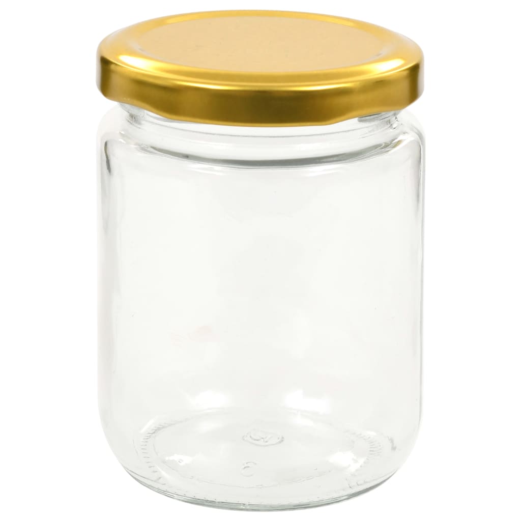 vidaXL Syltetøyglass med gult lokk 48 stk 230 ml