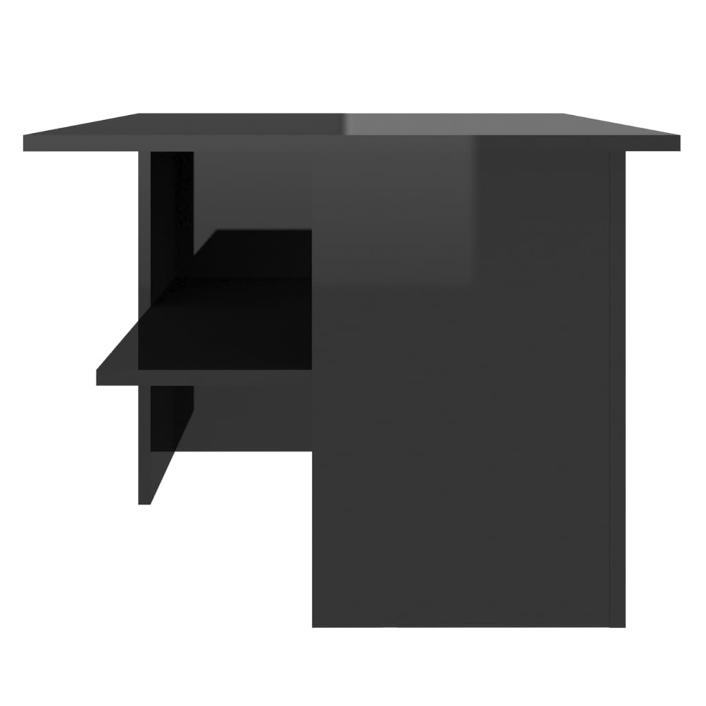 vidaXL Salongbord høyglans svart 90x60x46,5 cm sponplate