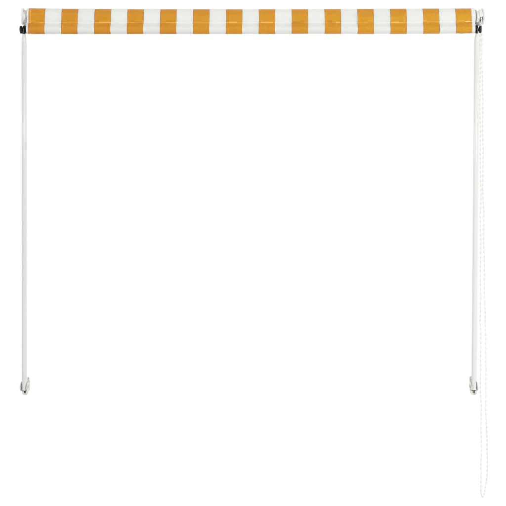 vidaXL Uttrekkbar markise 150x150 cm gul og hvit