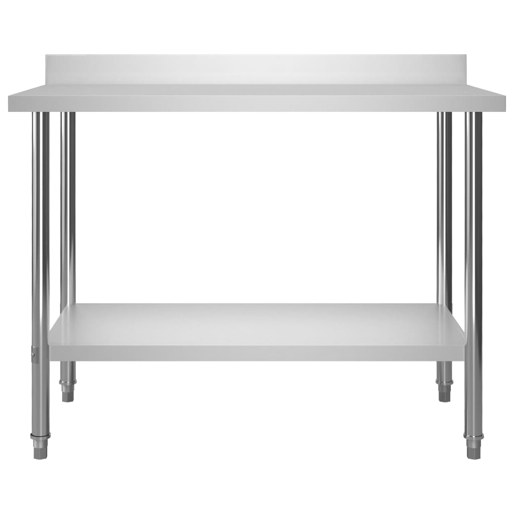 vidaXL Arbeidsbord for kjøkken overhylle 120x60x150 cm rustfritt stål