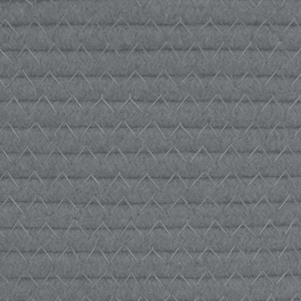 vidaXL Skittentøyskurv grå og hvit Ø55x36 cm bomull