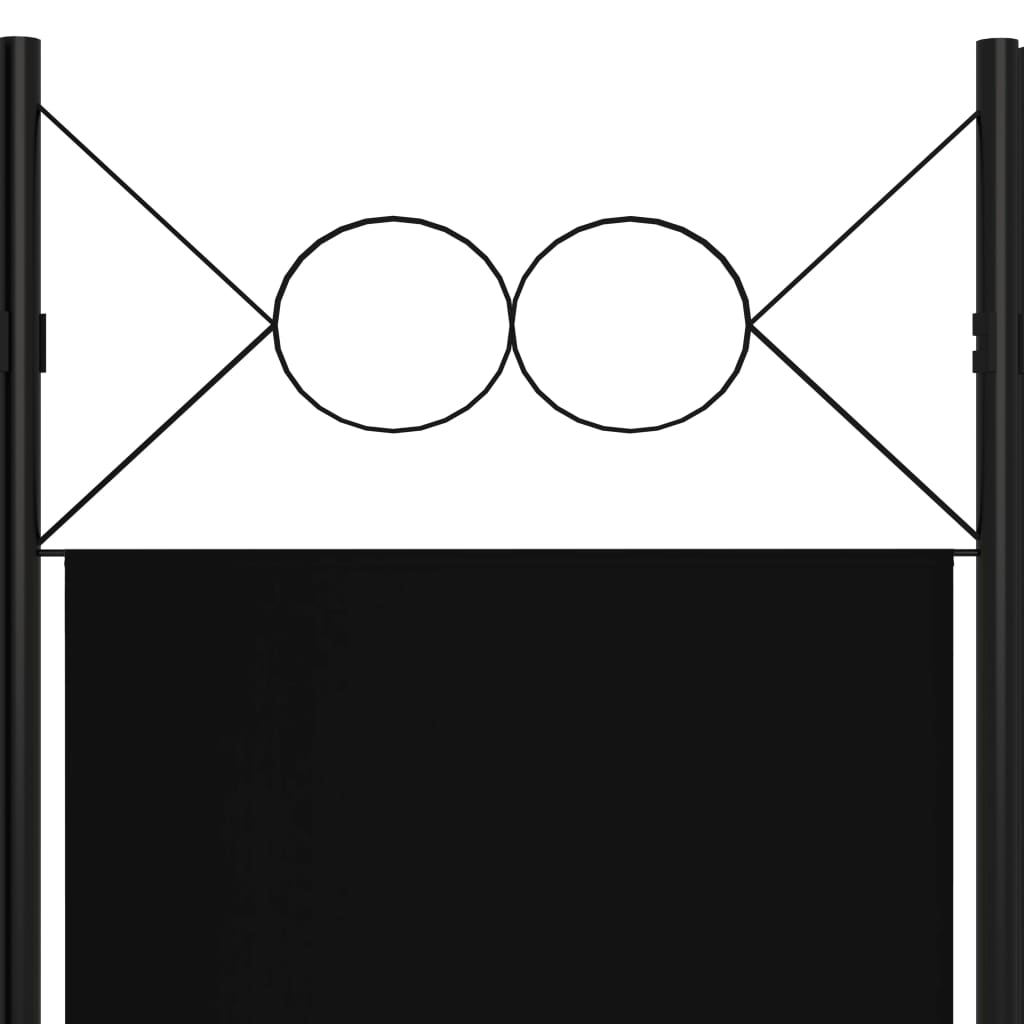 vidaXL Romdeler 5 paneler svart 200x180 cm