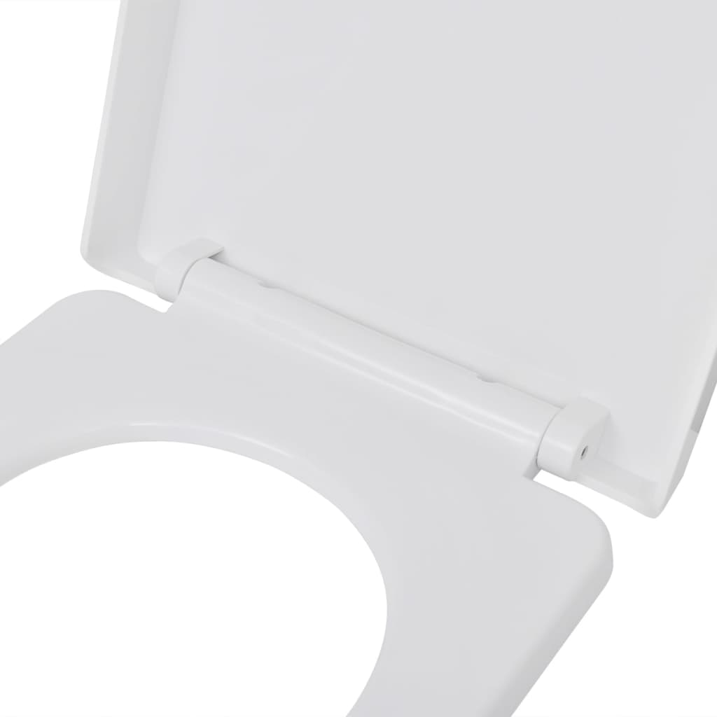 vidaXL Toalettsete med soft-close og hurtigfeste hvit firkantet