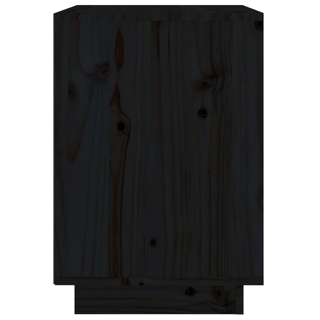 vidaXL Nattbord svart 40x35x50 heltre furu