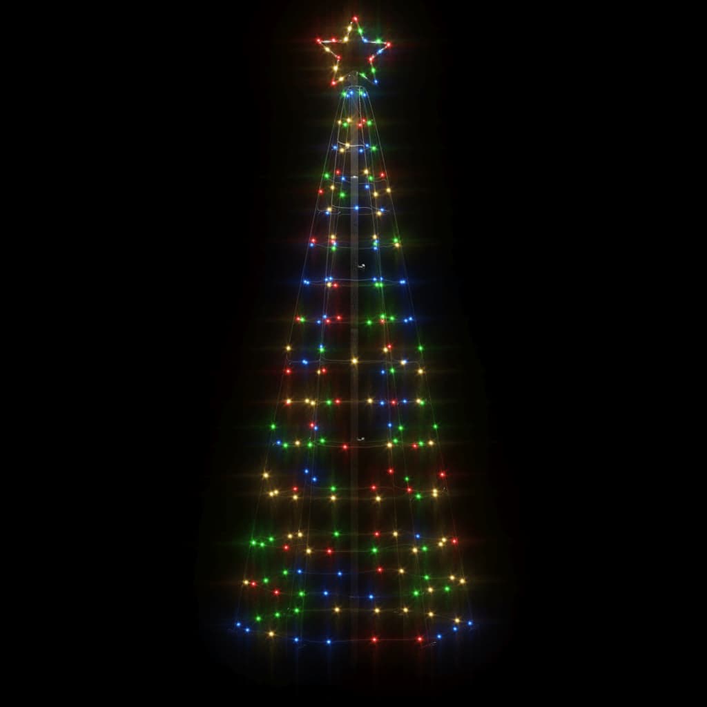 vidaXL Juletre lyskjegle med pigger 220 LED fargerik 180 cm