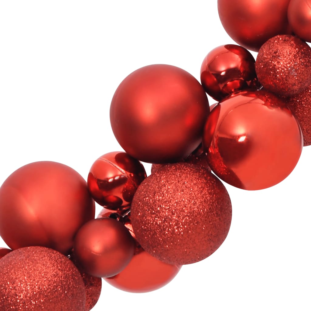 vidaXL Julekulekrans rød 175 cm polystyren