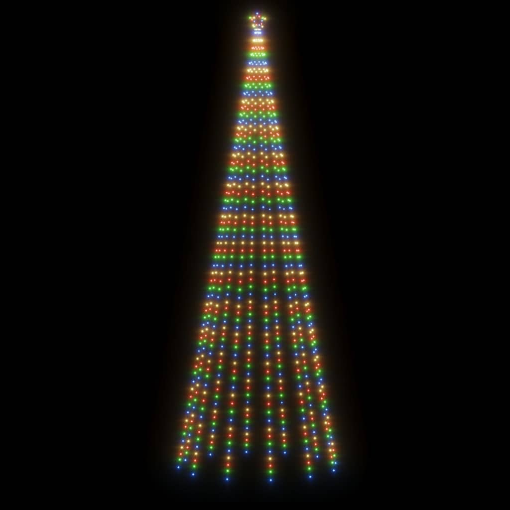 vidaXL Juletre med bakkeplugg 732 lysdioder flerfarget 500 cm