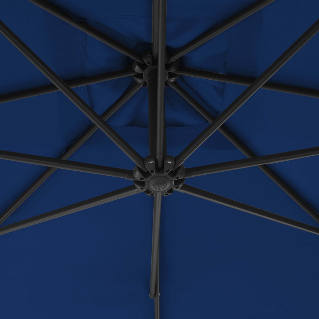 vidaXL Hengeparasoll med stålstang 250x250 cm asurblå