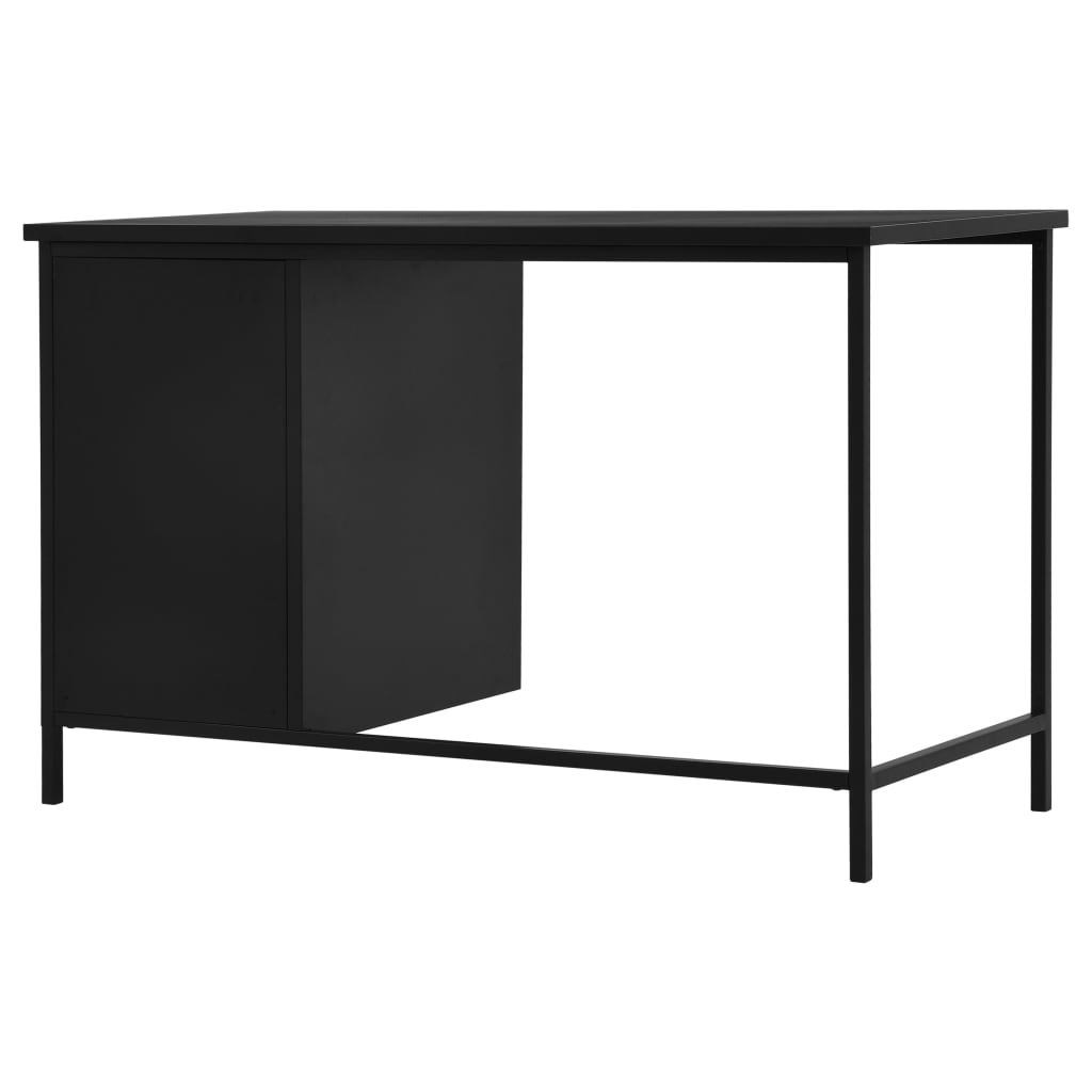 vidaXL Skrivebord med skuffer industrielt svart 120x55x75 cm stål