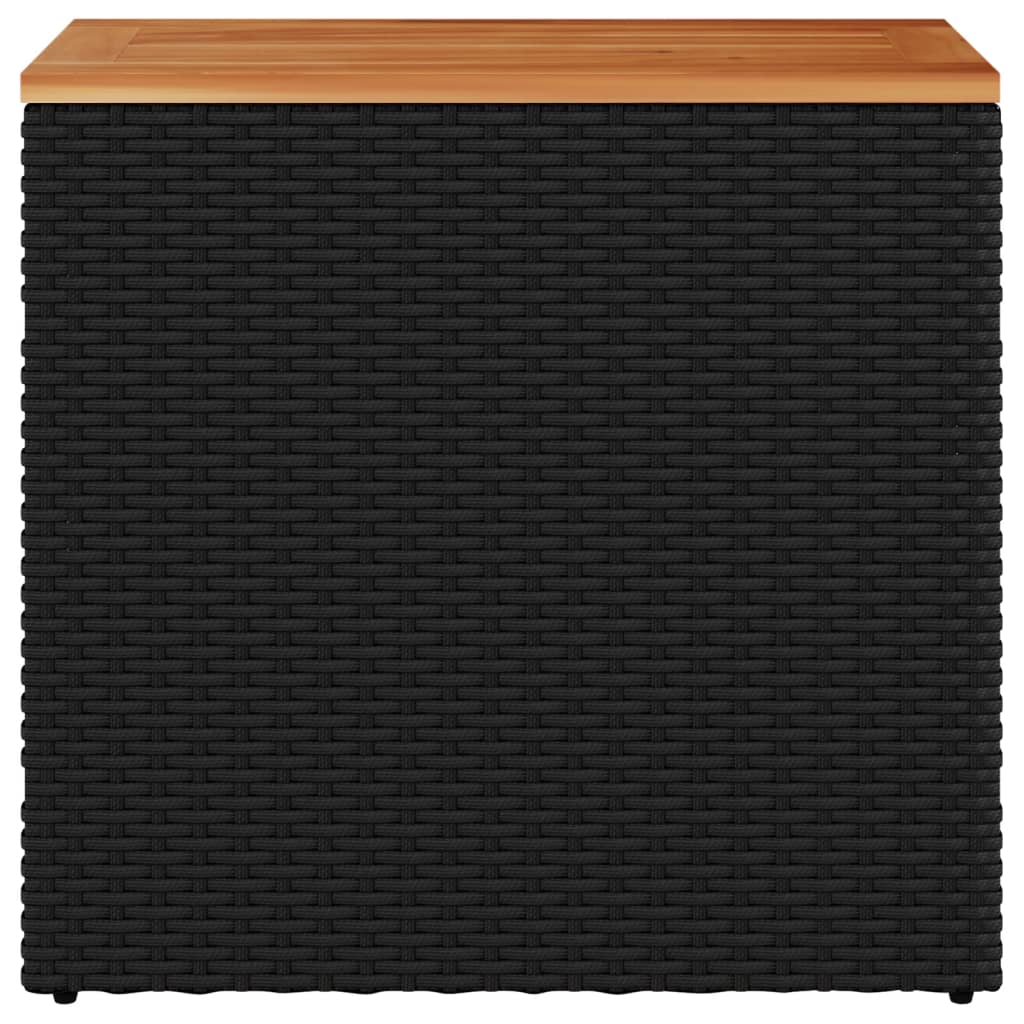vidaXL Hagebord med treplate svart 58x27,5x55 cm polyrotting
