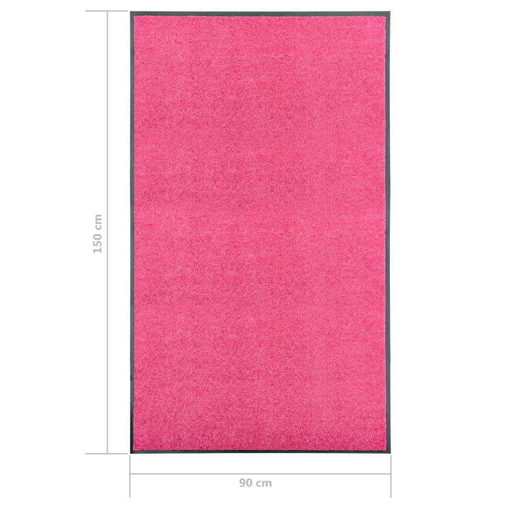 vidaXL Dørmatte vaskbar rosa 90x150 cm