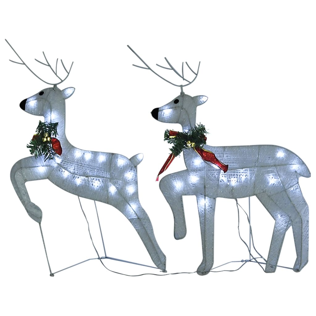 vidaXL Reinsdyr og slede julepynt 140 lysdioder utendørs hvit