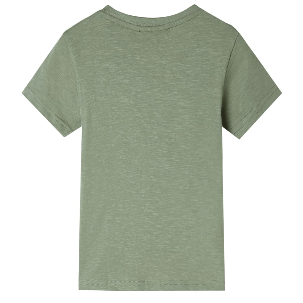 T-skjorte for barn med korte ermer lysekaki 116