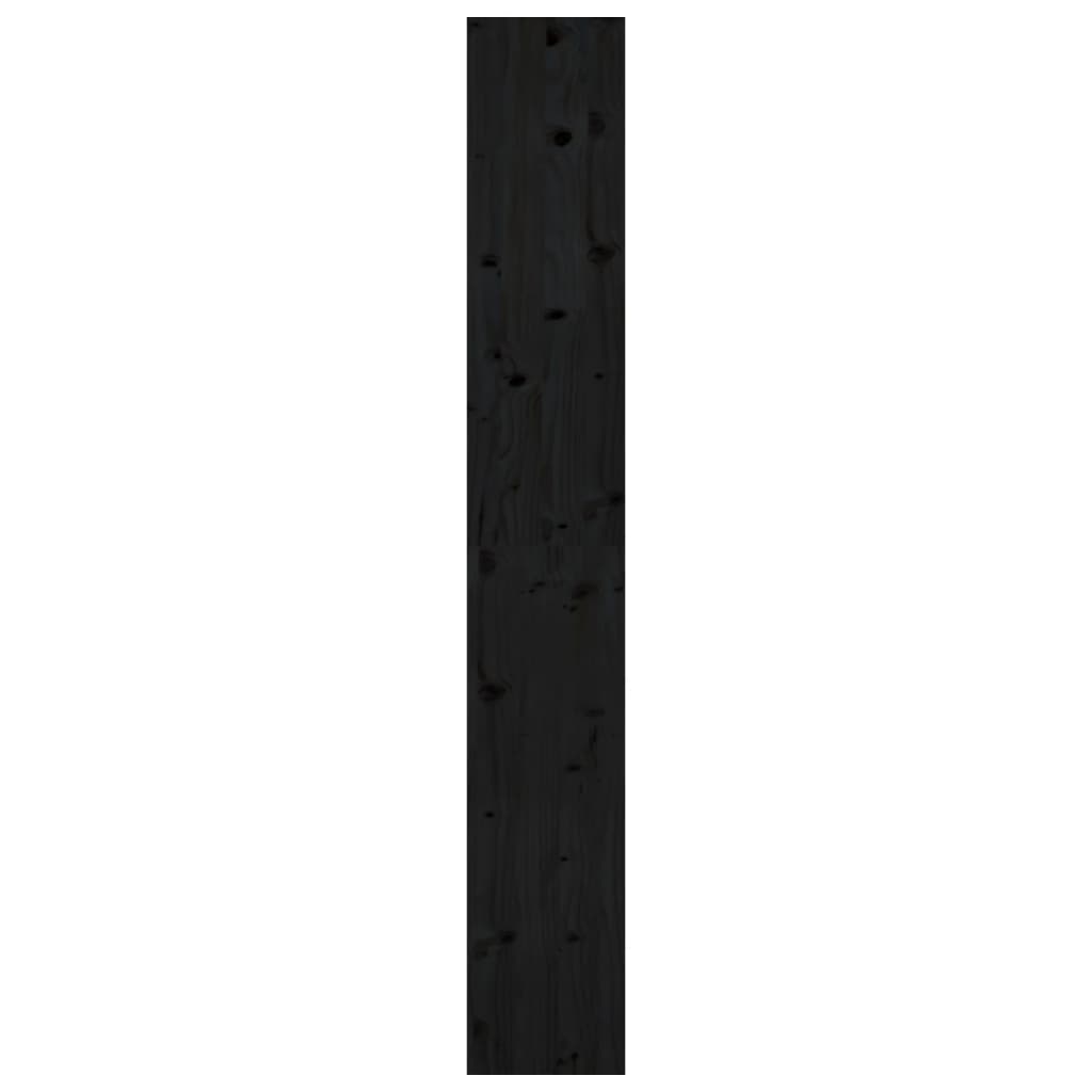 vidaXL Bokhylle/romdeler svart 80x30x199,5 cm heltre furu