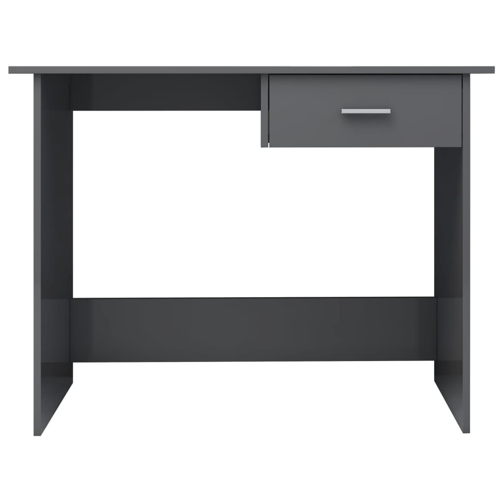 vidaXL Skrivebord høyglans grå 100x50x76 cm sponplate