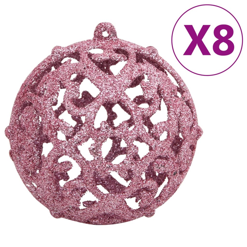 vidaXL Julekulesett 111 deler rosa polystyren