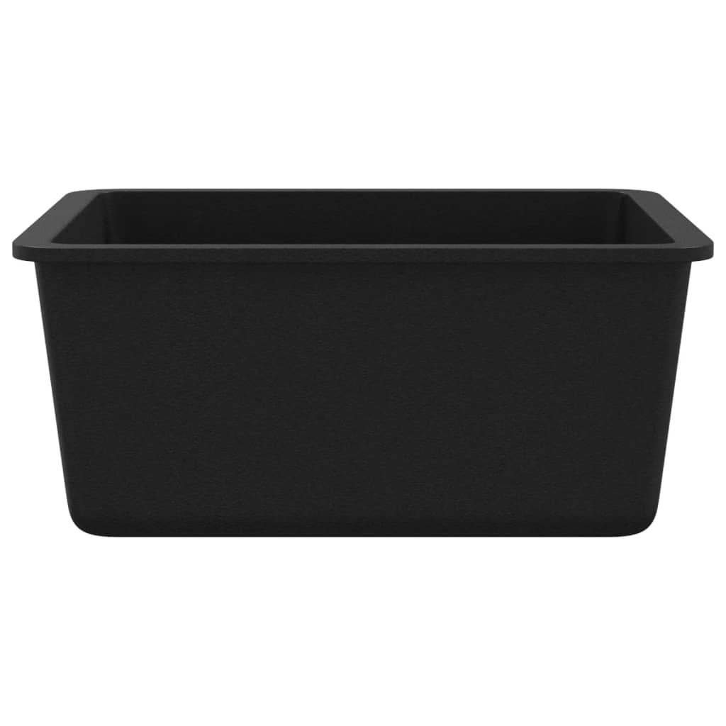 vidaXL Kjøkkenvask i granitt enkel kum svart
