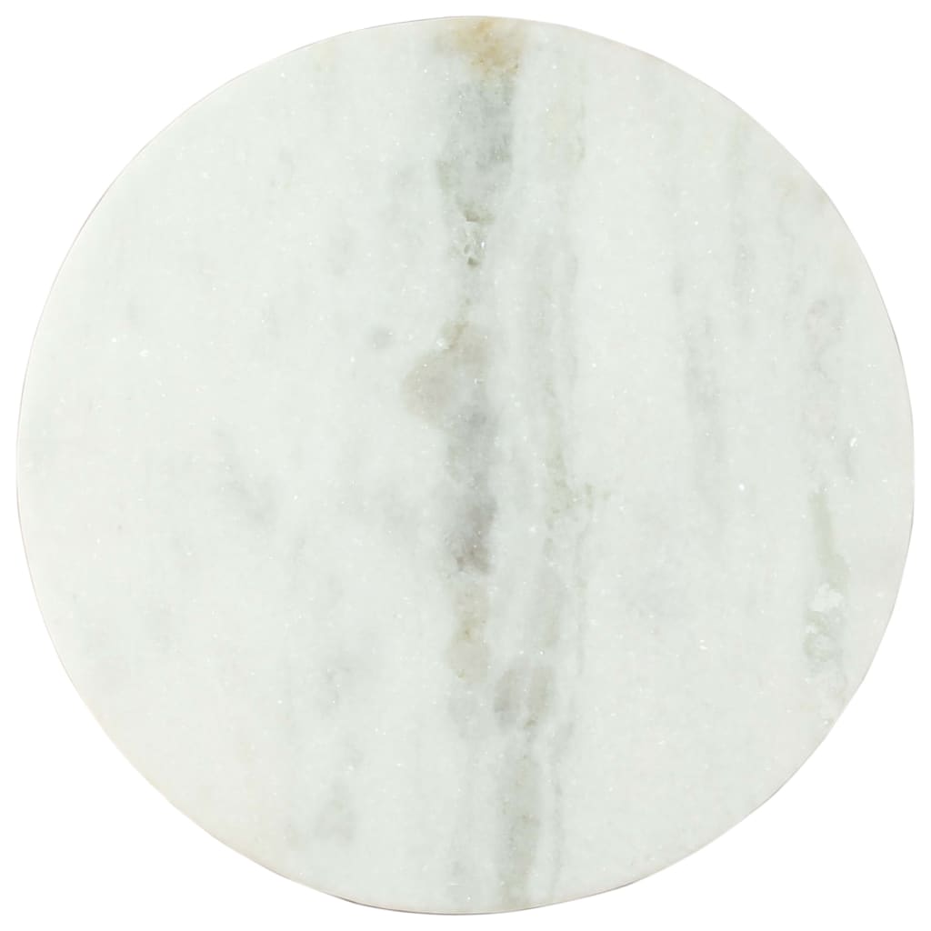 vidaXL Salongbord hvit og svart Ø50 cm ekte solid marmor